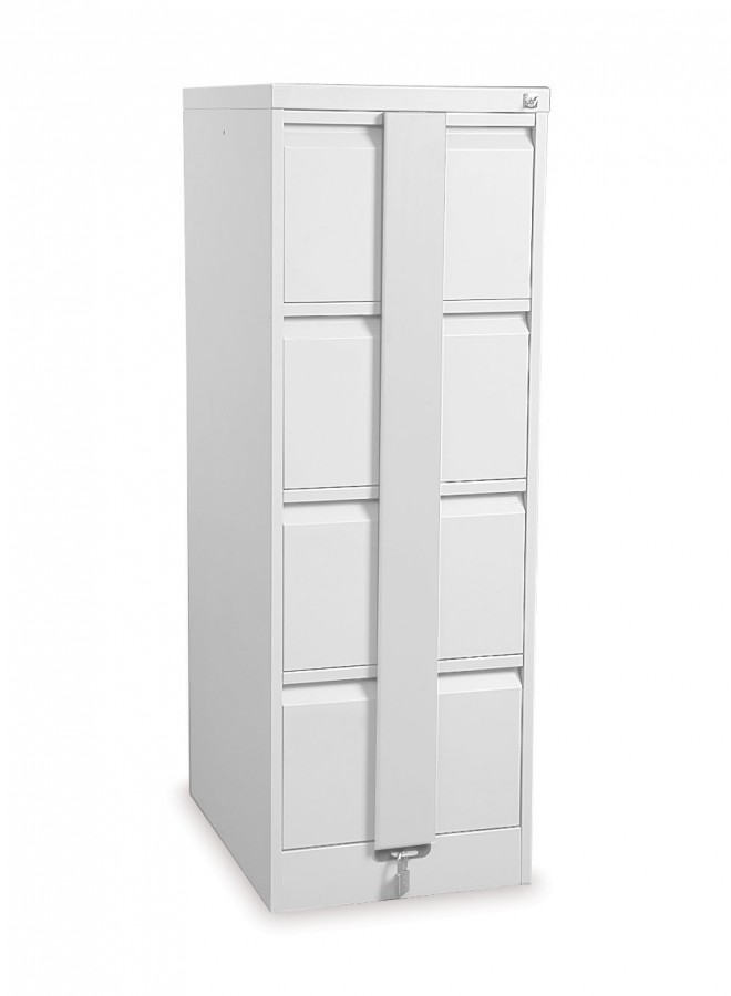 Silverline Kontrax 4 Drawer Security Filing Cabinet- Traffic White