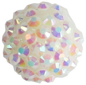 Kristall-Perlen, Ø18 mm, 5 Stück, perlmutt-irisierend
