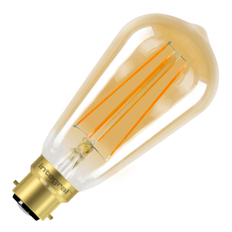 Integral ST64 LED Vintage Globe Bulb B22 5W (40W) 1800K (Ultra-Warm) Dimmable Lamp