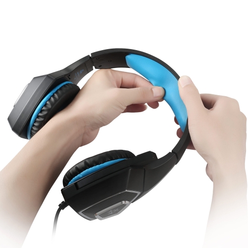 Hunterspider V-1 3,5 mm Wired Gaming Headsets Über Ohr Kopfhörer Noise Cancelling Kopfhörer mit Mikrofon Bunte LED Hellblau für PC Laptop PS4 Neue XBOX ONE