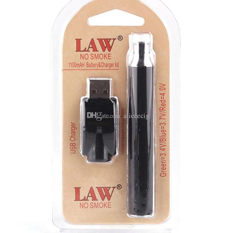 Law Preheating Battery USB Charger Kit 1100mah Bud Touch Variable Voltage Battery For CE3 G2 G5 Mt6 Cartridges