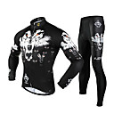 FJQXZ Men's 3D Slim Cut Wolf Breathable Long Sleeve Cycling Suit - White  Black