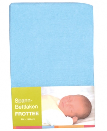 Baby Plus Spannbettlaken Frottee hellblau 70x140cm
