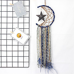 Boho Dream Catcher Handmade Gift Wall Hanging Decor Art Ornament Moon Star Feather 2065cm For Kids Bedroom Wedding Festival Lightinthebox
