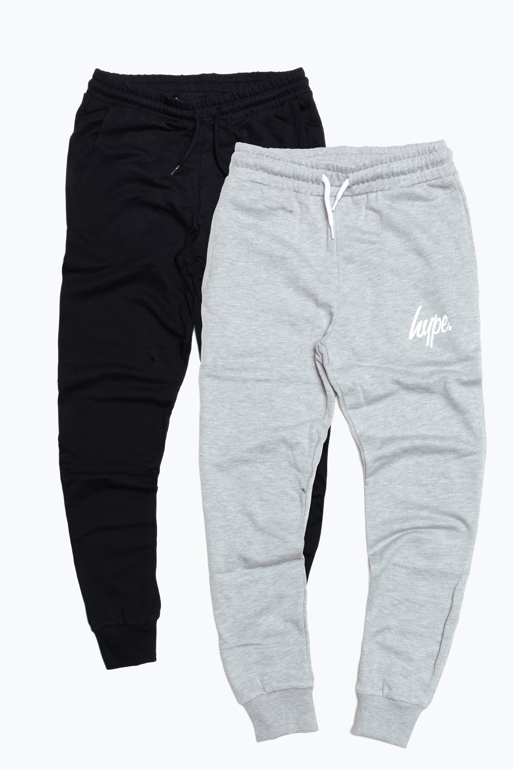 Hype 2 Pack Kids Joggers In Black & Grey | Size 13
