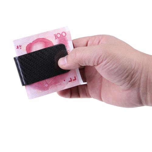 Real Carbon Fiber Money Clip Business Card Credit Card Cash Wallet Polished and Matte for Options