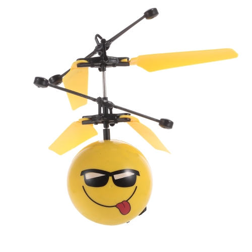 Creativa Emoji esfera levitando Smiley Face Helicóptero Flying Ball Emoticon Drone Control de mano Avión RC juguete regalo de los niños