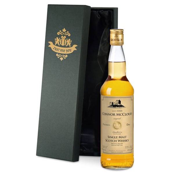 Personalised Father's Day Malt Whisky Gold Gift Carton