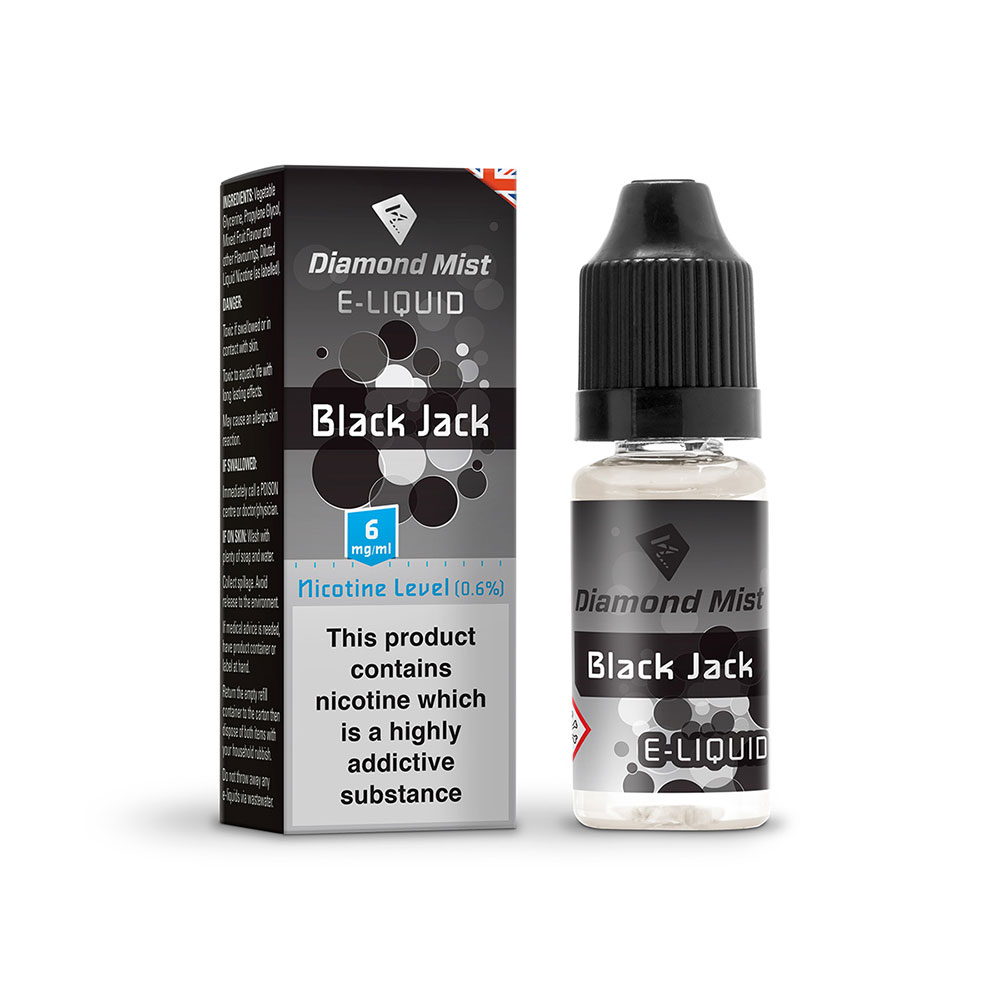 Diamond Mist E-Liquid Black Jack Flavour 10ml -  6mg Nicotine