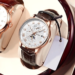 POEDAGAR Brand Mens Watches Luxury Luminous Waterproof Quartz  Watch Leather Fashion Calendar Wristwatch Lightinthebox