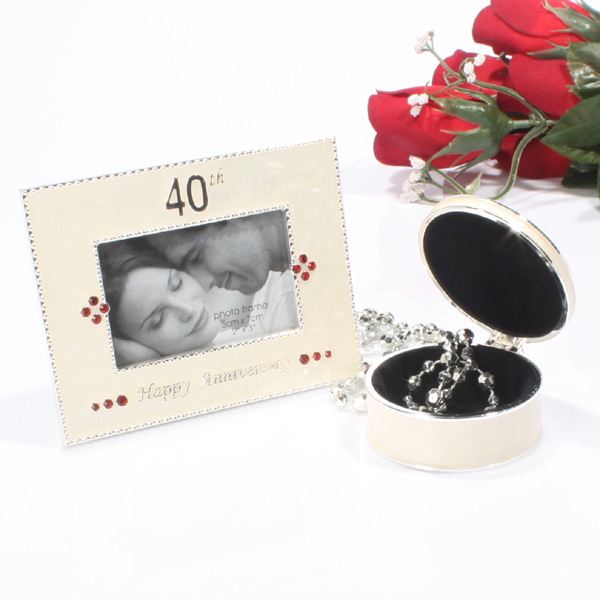 40th Anniversary Photo Frame and Trinket Box Set