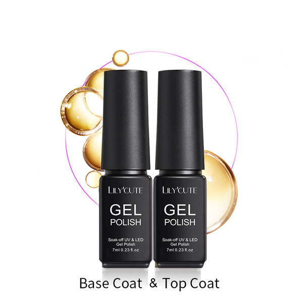 lilycute 7ml base coat gel polish no wipe coat manicure tips eco-friendly soak off uv gel polish nail art lacquer