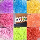 600PCS Clear Fluorescent DIY Twistz Silicone Rubber Bands for Rainbow Loom Bracelets with HookS-clips(Assorted Color)