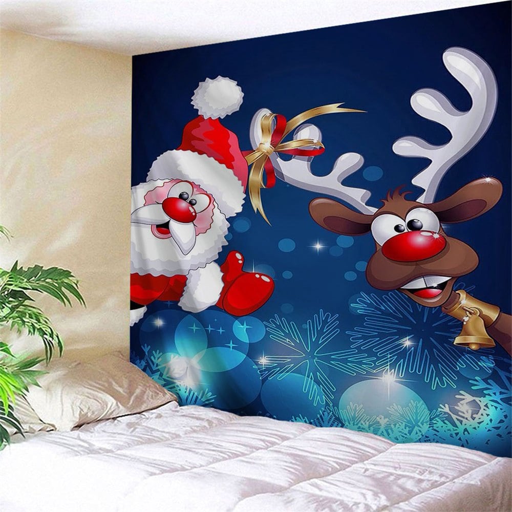 Reindeer Santa Claus Wall Decor Tapestry