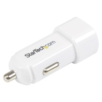 StarTech.com Dual USB KFZ-Ladegerät - 17 Watt / 3,4 A - 2-fach USB Adapter für Apple und Android - Weiß - Netzteil - Pkw - 17 Watt - 3,4 A - 2 Ausgabeanschlussstellen (USB) - weiß (USB2PCARWH)