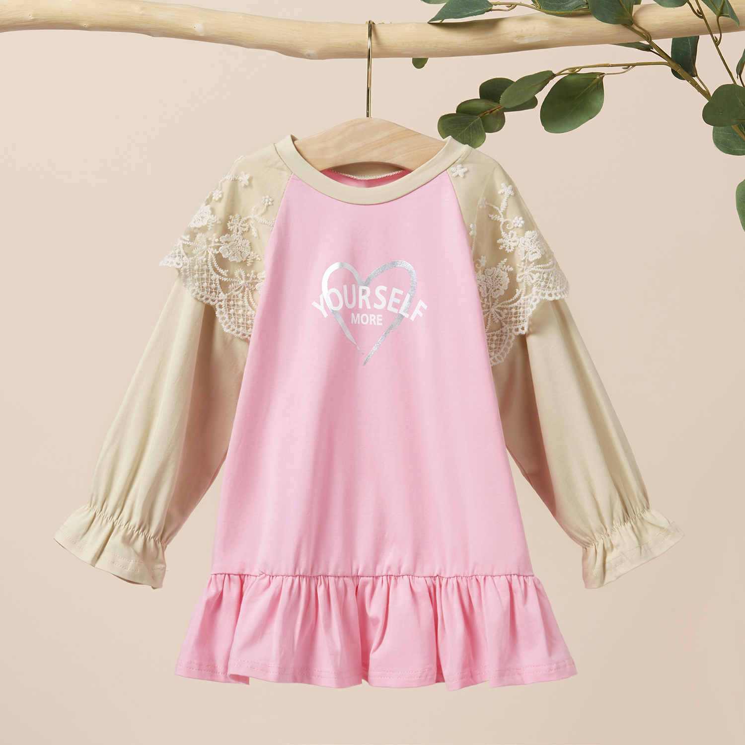Baby / Toddler LOVE YOURSELF MORE Splice Dress