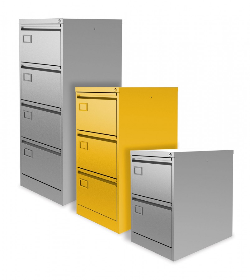 Executive Lockable Filing Cabinet- 3 Drawers- Sunshine Yellow