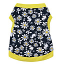 Chat Chien Tee-shirt Vêtements pour Chien Respirable Noir / Jaune Costume Coton Floral Botanique Mode XS S M L