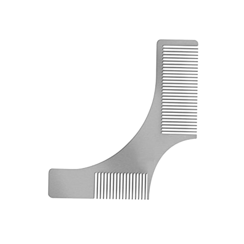 Stainless Steel Beard Comb Beard Shaping Brush Beard Styling Comb Template Grooming Kit Facial Hair Trimmer for Jaw Line Cheek Neck Goatee