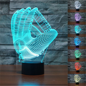 3D Baseball Gloves Night Light