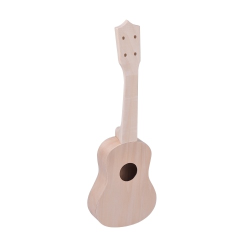21 pouces ukulélé bricolage inachevé kit ukelele uke basswood corps et cou en plastique touche et pont en nylon ficelle pour les amateurs de ukulele