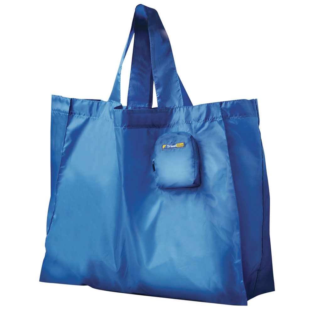 Travel Blue Fold Up Super Compact Mini Shopping Bag 32L Capacity - Blue