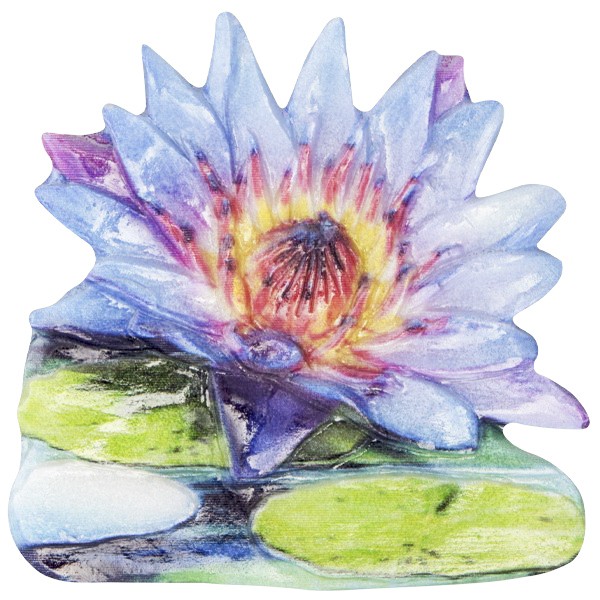 Wachsornament Seerose 10, farbig, geprägt, 7cm