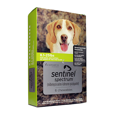 Sentinel Spectrum Green For Dogs 8.1-25 Lbs 3 Chews