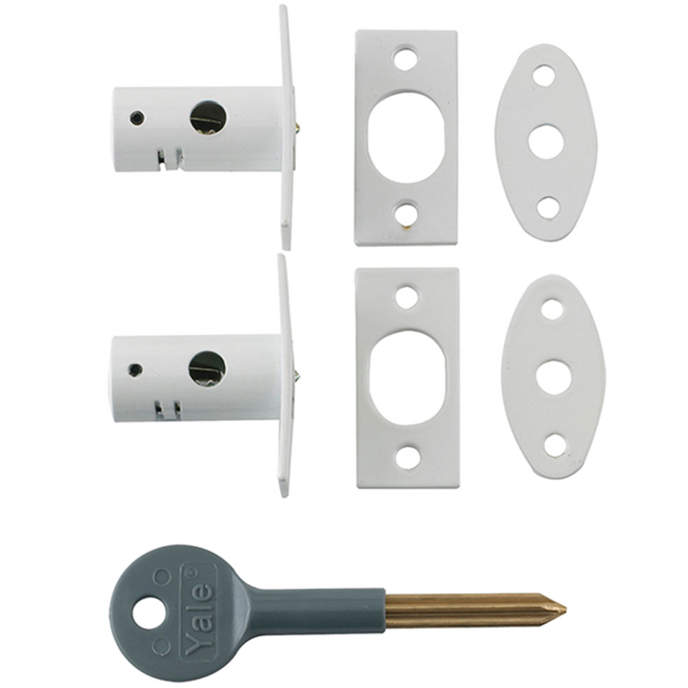 Yale 8001 Security Bolts White Finish Pack of 2 Visi Pack