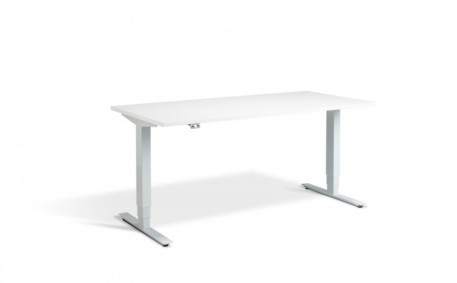 Lavoro Advance Height Adjustable White Desk - White Frame 1400 x 800mm