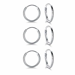 small silver hoop earrings for women,3 pairs of hypoallergenic cartilage sterling silver hoop earrings set for women men(8mm/3)