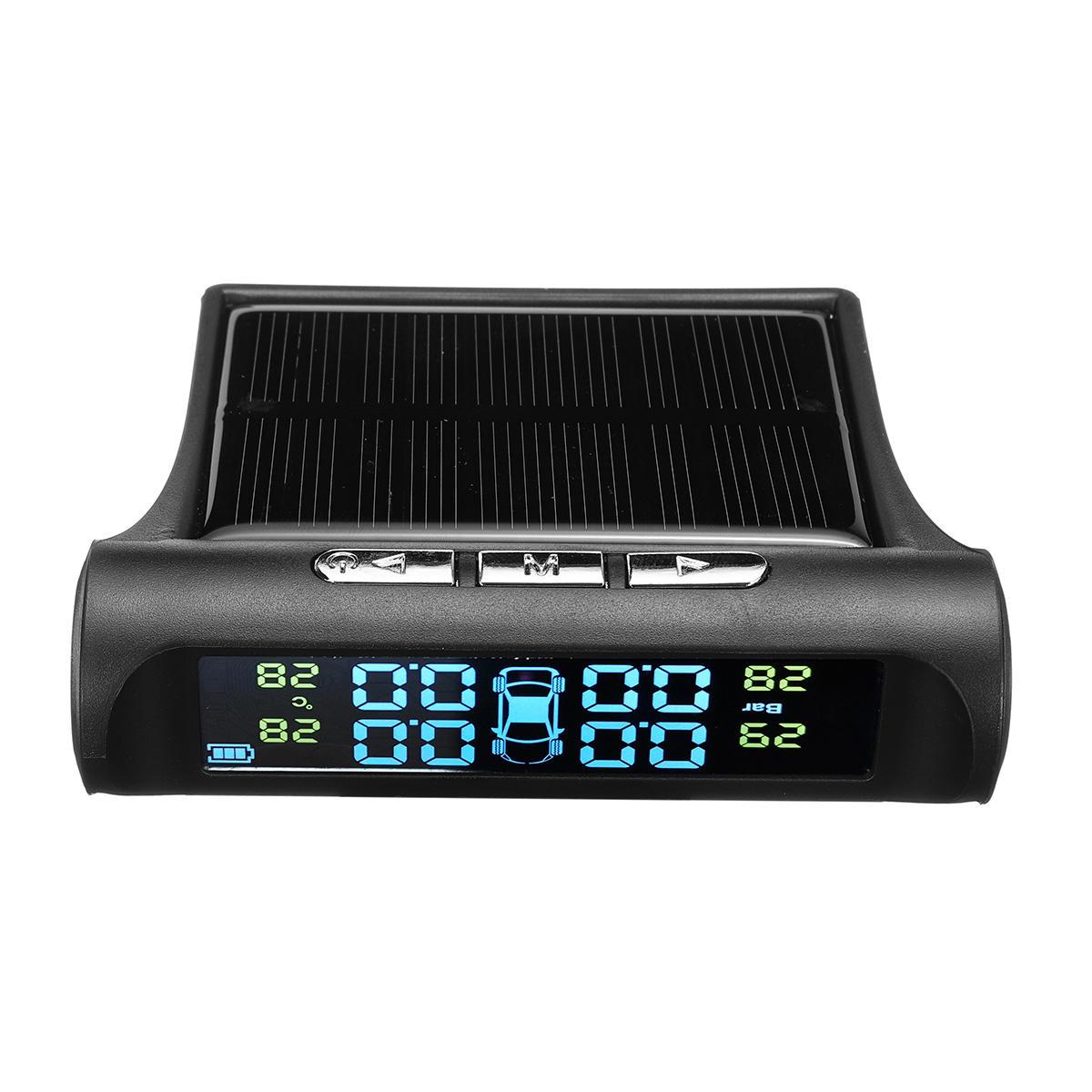 Car Solar Wireless TPMS Tire Pressure Monitor Built-in Models No Voice Alarm Colorful LCD Digital Displaying