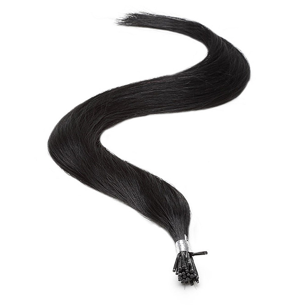 american pride i-tip human hair extensions 18 inch - 1 jet black