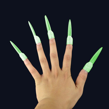 Halloween Luminous False Finger Zombie Teeth Witch Party Show Supplies Props Nail Sets