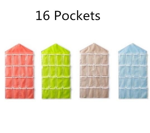 Multifunction 16 Pockets Socks Shoe Toy Underwear Sorting Storage Bag Door Wall Hanging Closet Organizer