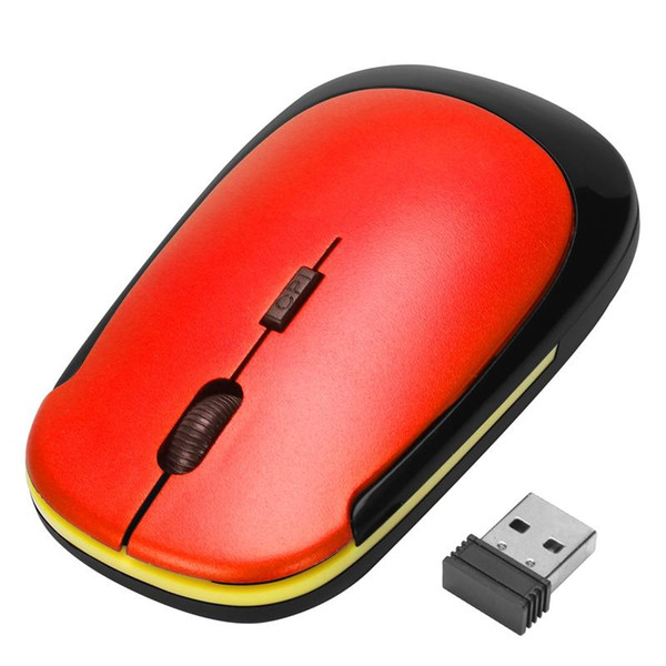 Ultra-Slim Mini USB Wireless Optical Wheel Mouse Mice for All Laptop (red)