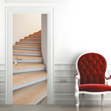 77x200cm Creative Waterproof Stairs Door Stickers 3D Bedroom Home Decor