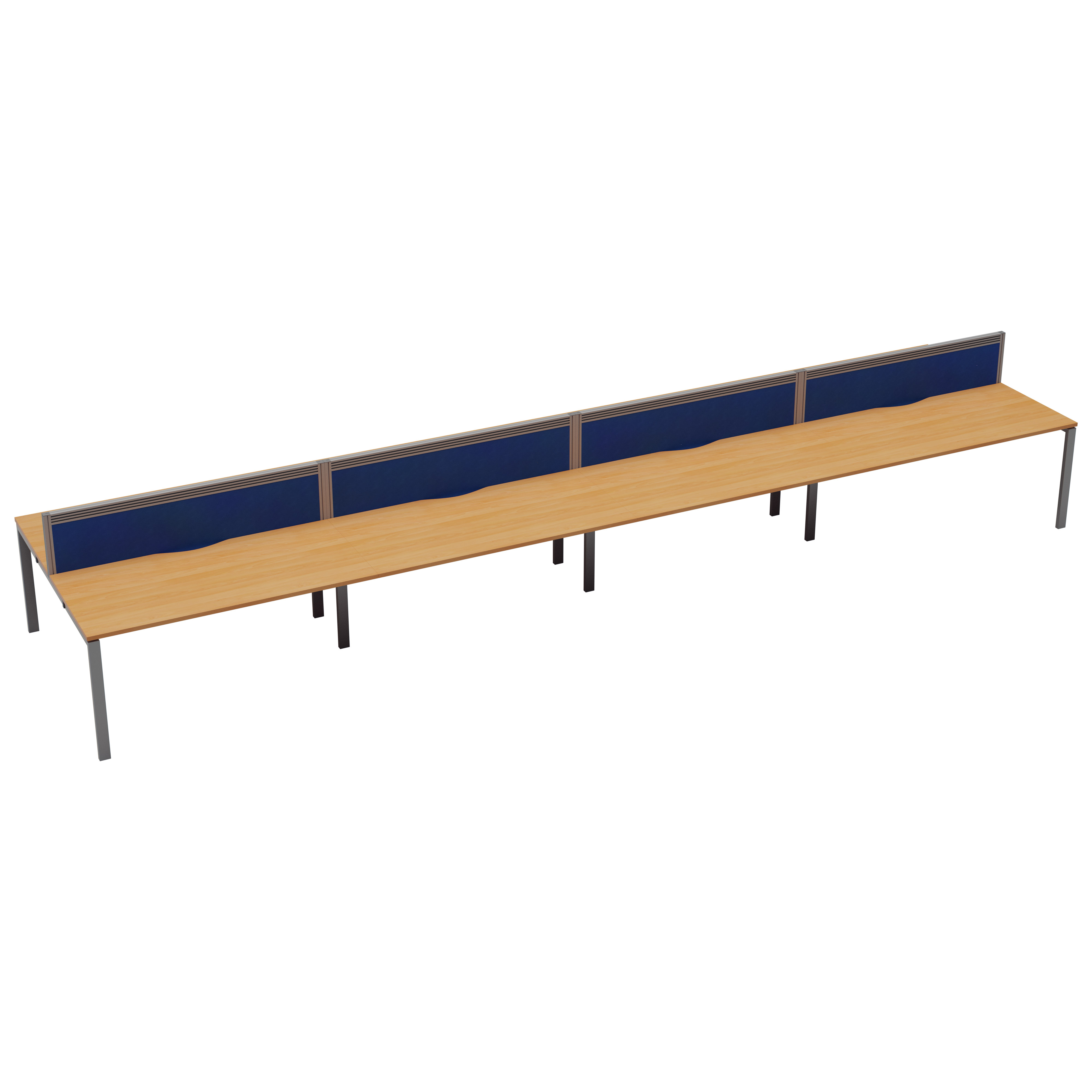 CB 8 Person Bench 1200 x 780 - Beech Top and Silver Legs