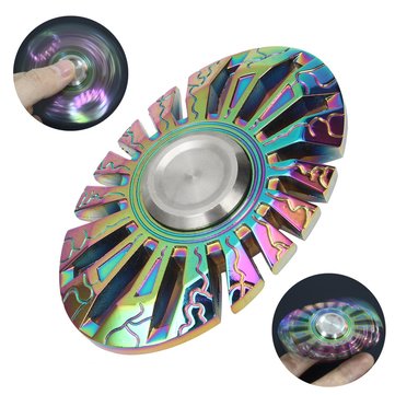 Rainbow Alloy Metal Hand Spinner Finger Spiral Bearing EDC Anti Stress Desk Toys