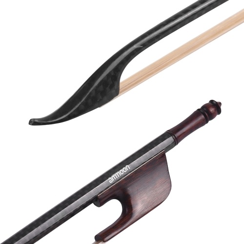 Ammoon Baroque Style 4/4 violon violon arc en fibre de carbone ronde bâton Snakewood grenouille blanc crin de cheval bien équilibrée