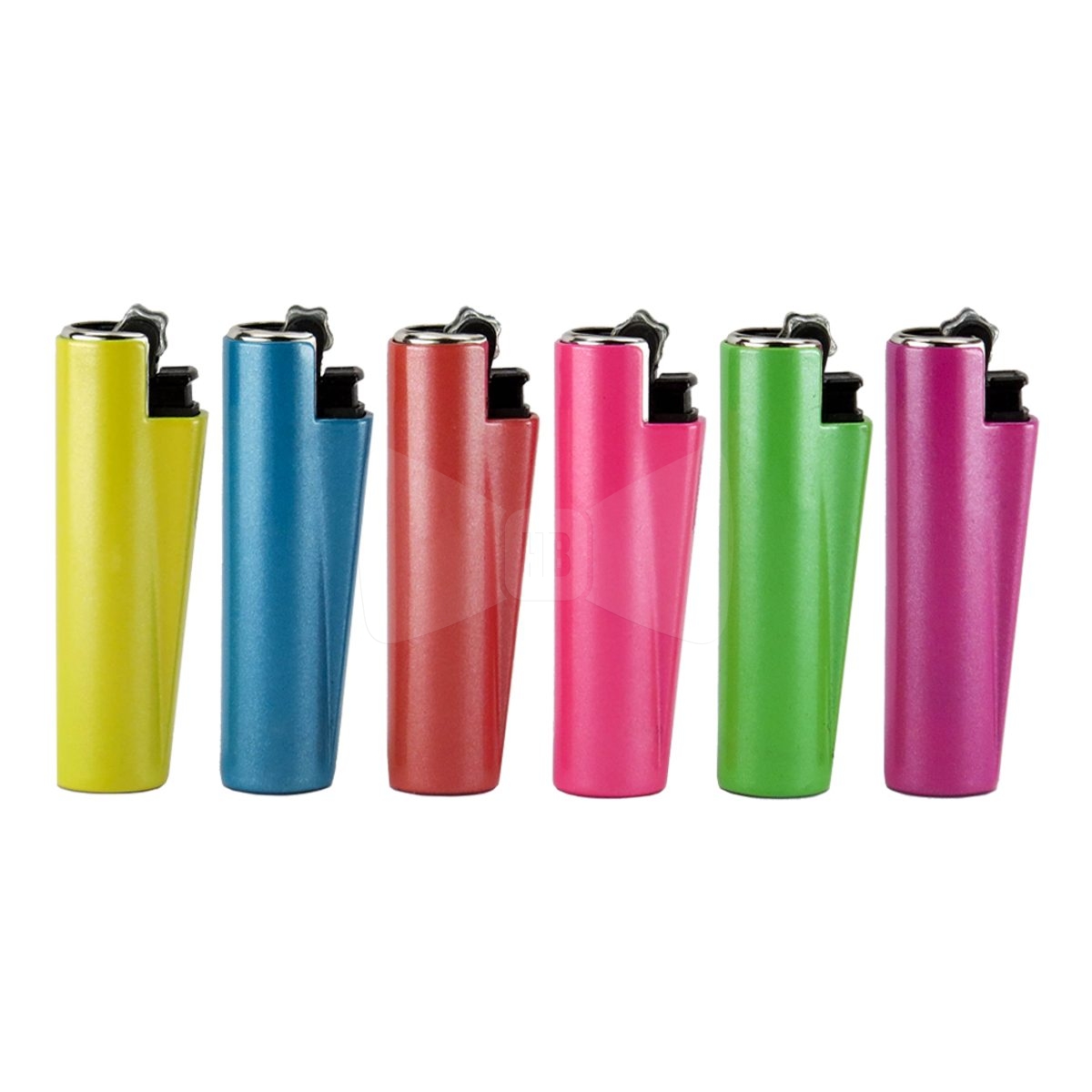 Clipper Metal Cased Happy Color Lighters 6 Pack