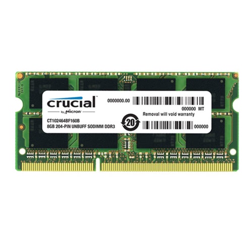 Crucial 8GB DDR3 1600MHz PC3-12800 1.35V CL11 204 Pin SODIMM Notebook Laptop Memory RAM CT102464BF160B