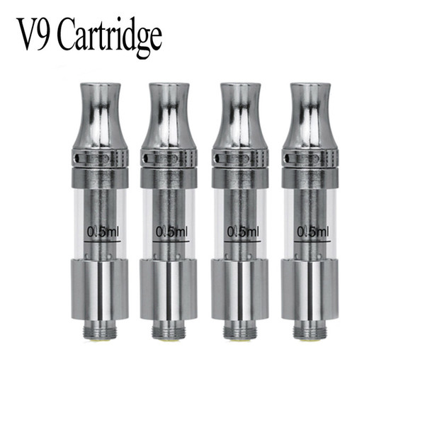 Quality Liberty V9 Thick Oil Cartridge Top Filling Top Adjustable AirFlow with Medical Glass Tank and Ceramic Coil For All 510 Vape Battery