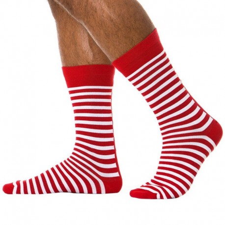 Modus Vivendi Striped Socks - Red S/M