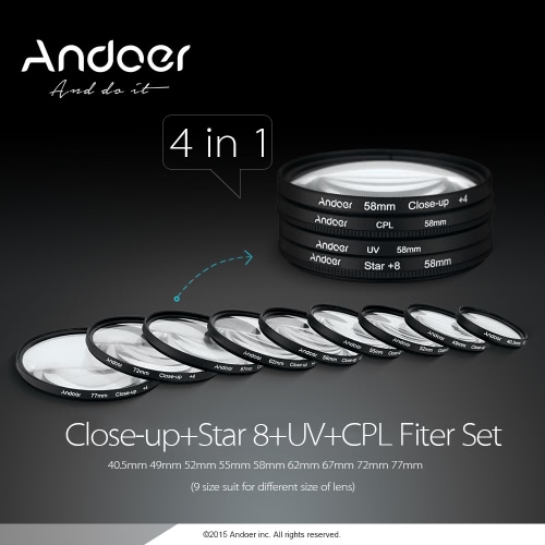 Andoer 77mm Filter Circular Filter Kit