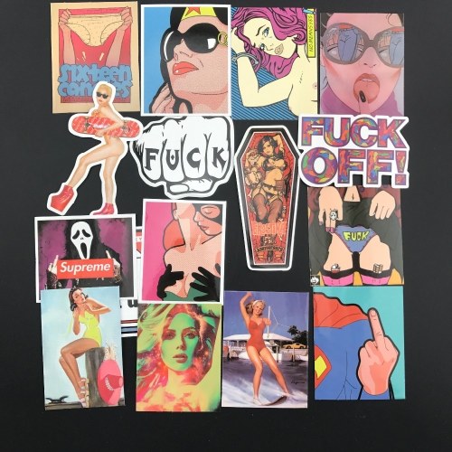 52 PCS/Lot Sexy Beauty Girls Vulgar Stickers Waterproof DIY Styling Decor