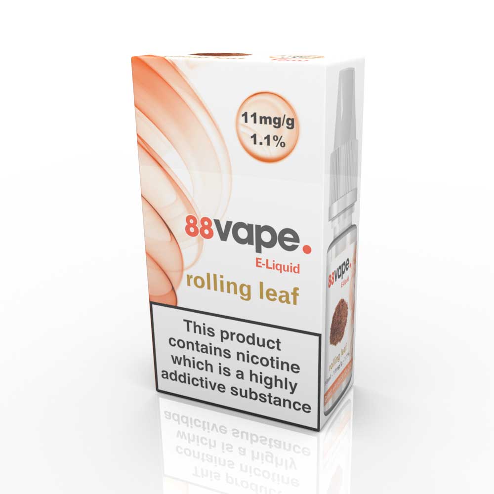 88Vape E-Liquid Rolling leaf 10ml - 11mg Nicotine