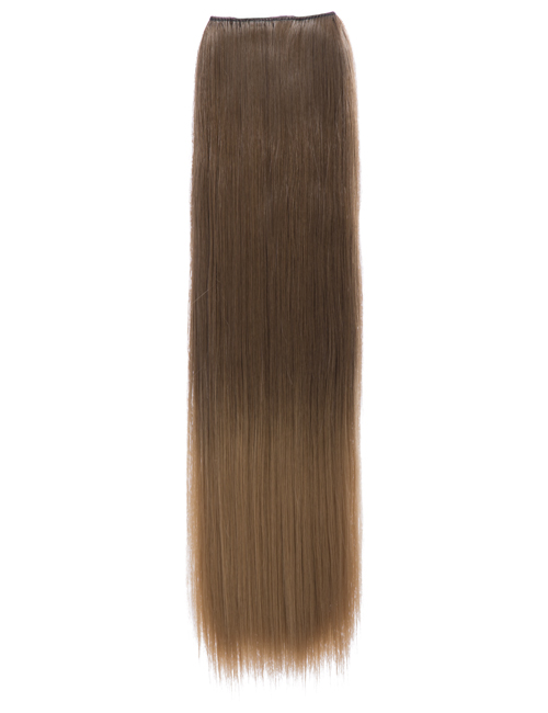 Luxury Ombre One Piece Straight Clip-In Tanned Brown to Auburn 10TT26