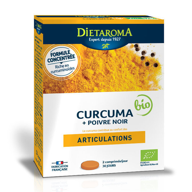 Curcuma et Poivre noir bio - Confort articulaire - 60 comprimés