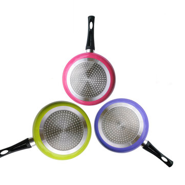 Gohide Frying Pan In Colorful Design Eco-friendly Cooking Pot Flat Bottom Pot No Lampblack Pan